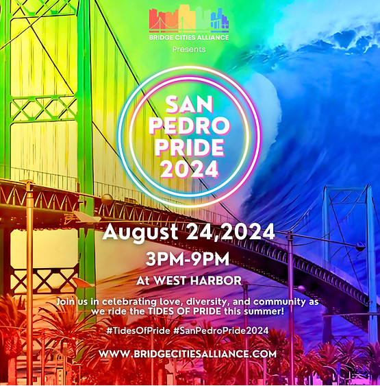 Join us for an unforgettable celebration at San Pedro Pride 2024! This year, we are embracing the theme "Tides of Pride," representing the enduring current of love and acceptance that flows through our community. Dressing up to match the theme is strongly encouraged, so bring your most vibrant and creative outfits!